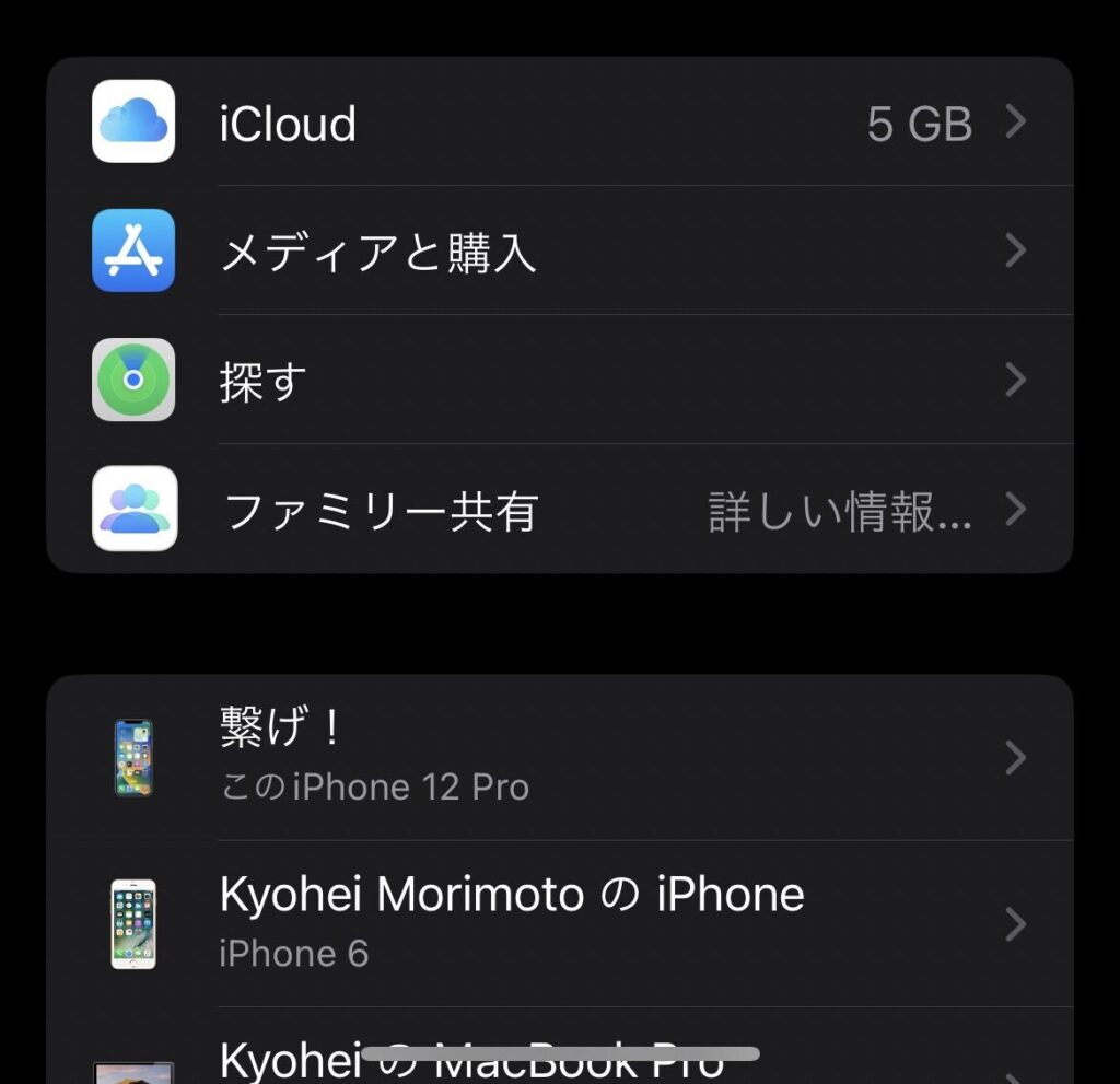 「iCloud」を選択する。